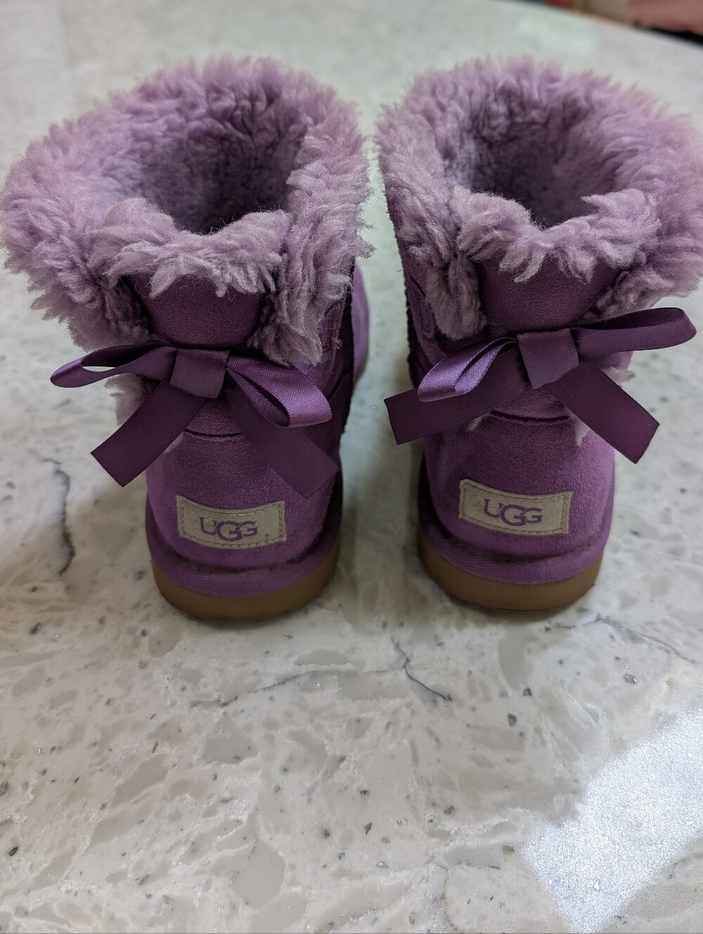 UGG Mini Bailey Bow II Boots Butterfly Purple Girls 4 - Picture 4 of 7